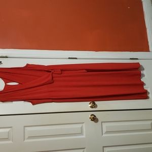 Cato Red Faux Wrap Maxi Dress